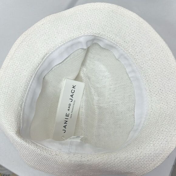 Janie and Jack 100049183 White Straw Fedora Hat NWT size 6-12 months - Picture 5 of 7